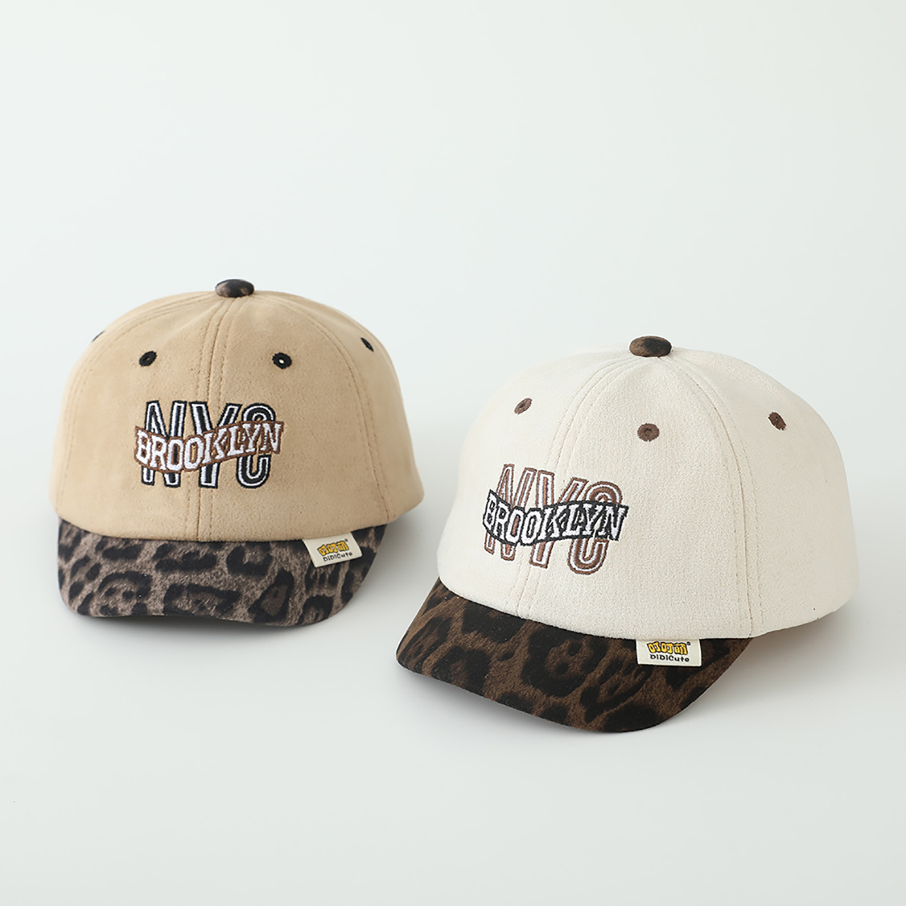 Embroidery Cap - 소년 소녀 짧은 챙 야구 모자