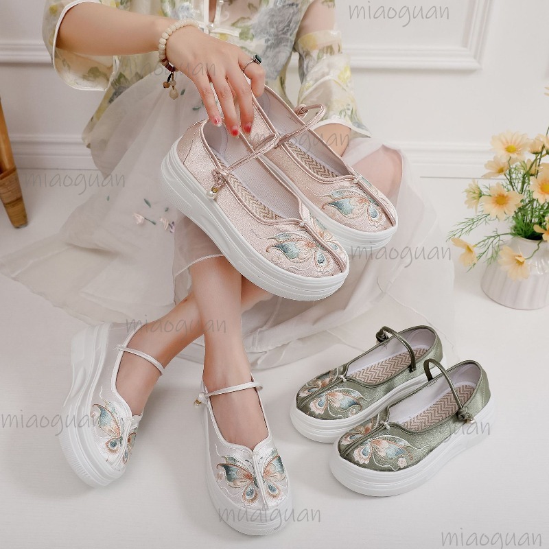 Embroidery Fabric - 여성용 중국 스타일 자수 플랫폼 메리
