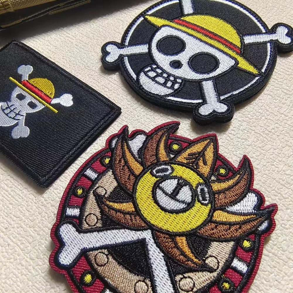 Embroidery Patch - 원피스 만화 캐릭터 루피 의류용 벨크로