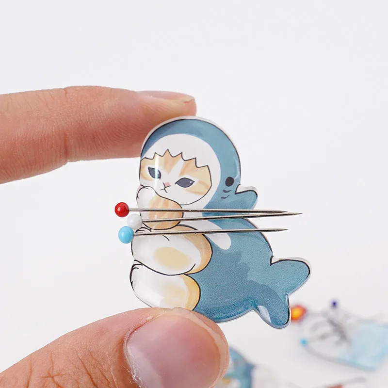 Needle Minder Magnet - 귀여운 고양이 아크릴 바늘, 1개, 자석