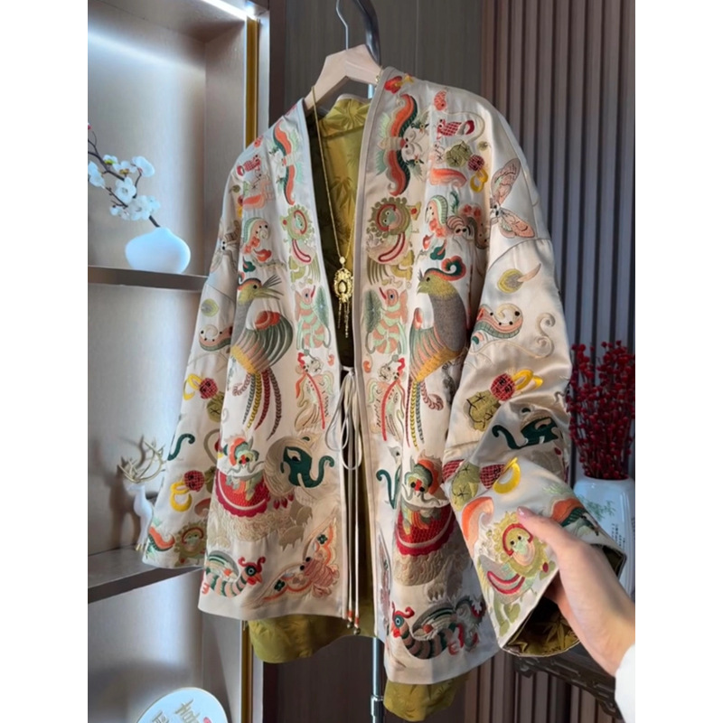 Embroidery A - 새로운 중국 스타일 기모노 카디건 자켓