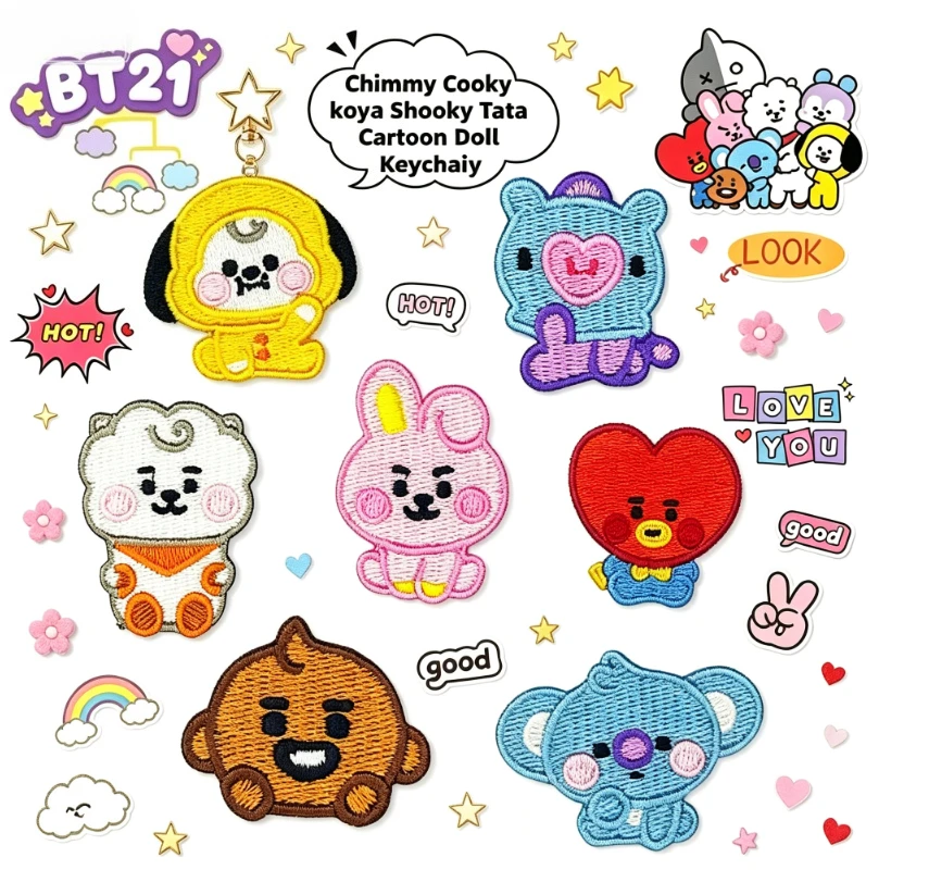 Embroidery Patch - 라인프렌즈 BT21 모든 캐릭터 자수 자가