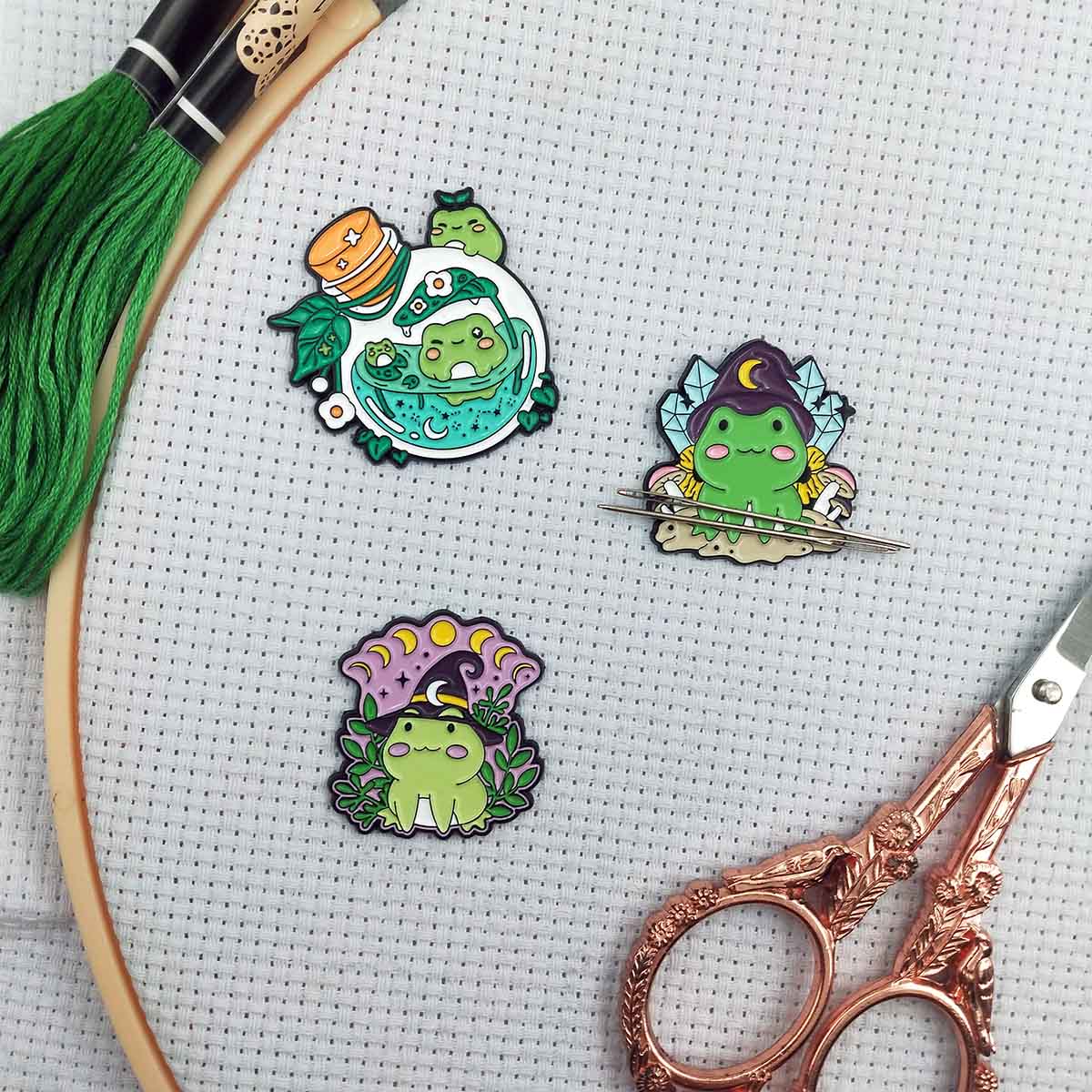 Needle Minder Magnet - 자석 개구리 바늘꽂이, 귀여운 동물 바늘