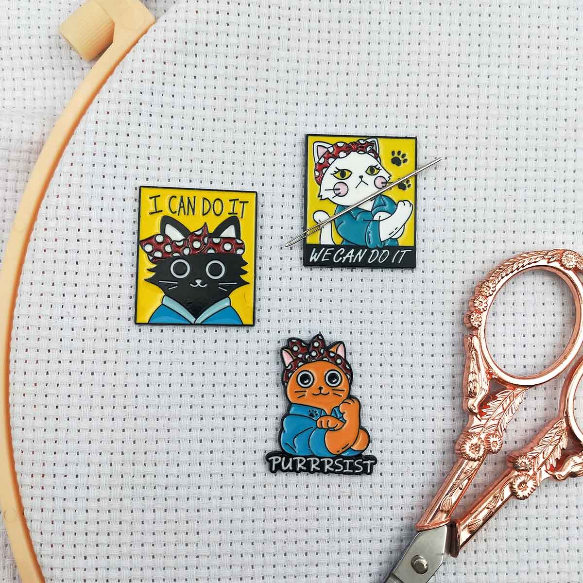 십자수 바늘꽂이 자석, 만화 스타일 고양이 바늘꽂이,  - Needle Minder Magnet 리뷰 및 가격