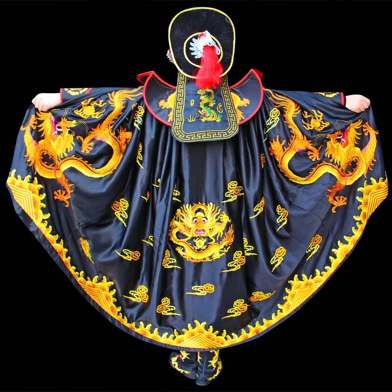 전통 중국 사천 오페라 얼굴 가리개 의상 검정색 금룡  - Embroidery Jacket 리뷰 및 가격