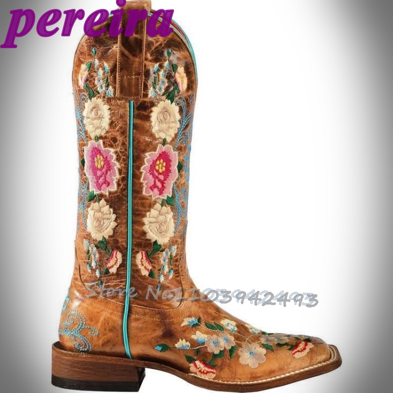 자수 꽃 부츠 로즈 가든 Botas Mid-Calf 브 - Embroidery Garden 리뷰 및 가격