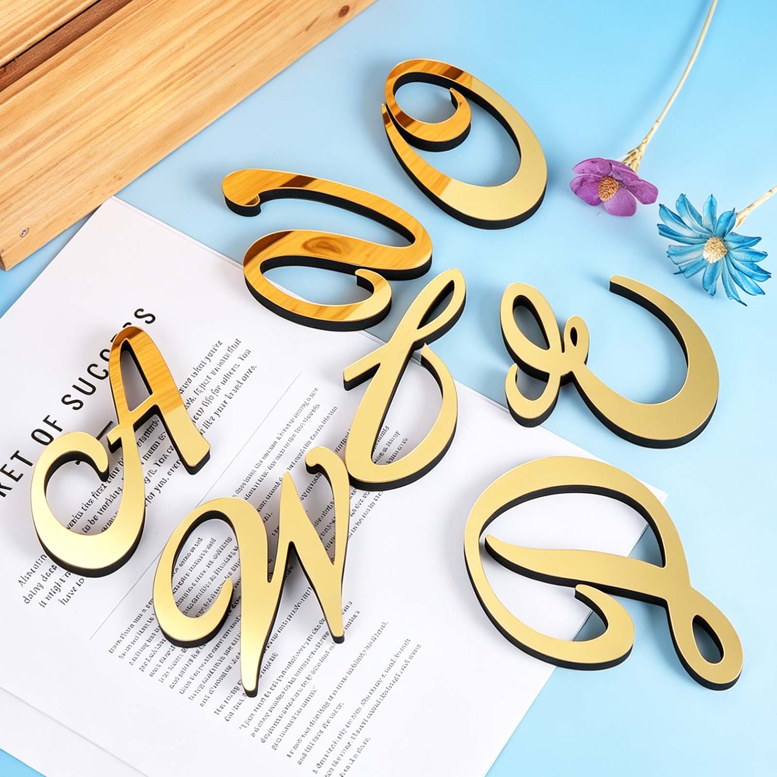 1개 4인치 3D 아크릴 알파벳 거울 벽 스티커 예술적 - Embroidery Writing 리뷰 및 가격