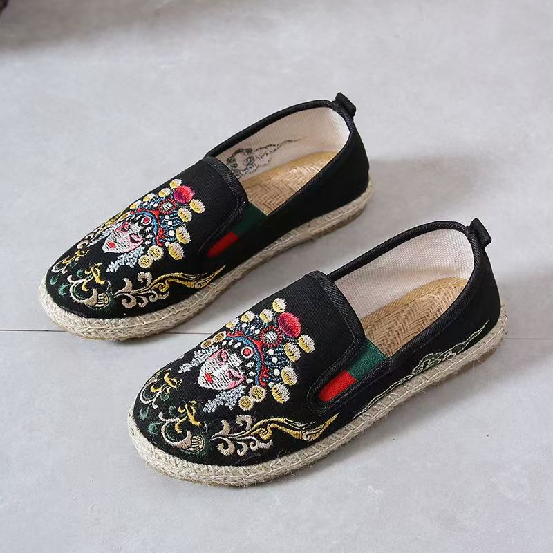 여성 플랫 솔 자수 천 신발 봄 가을 새로운 부드러운  - Embroidery Fabric 리뷰 및 가격