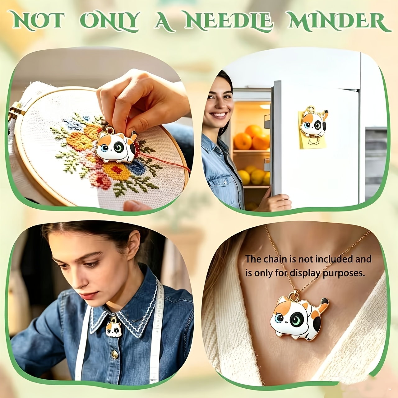 1개 고양이 모양 자석 바늘꽂이, 바늘과 실 겸용, 귀 - Needle Minder Magnet 리뷰 및 가격