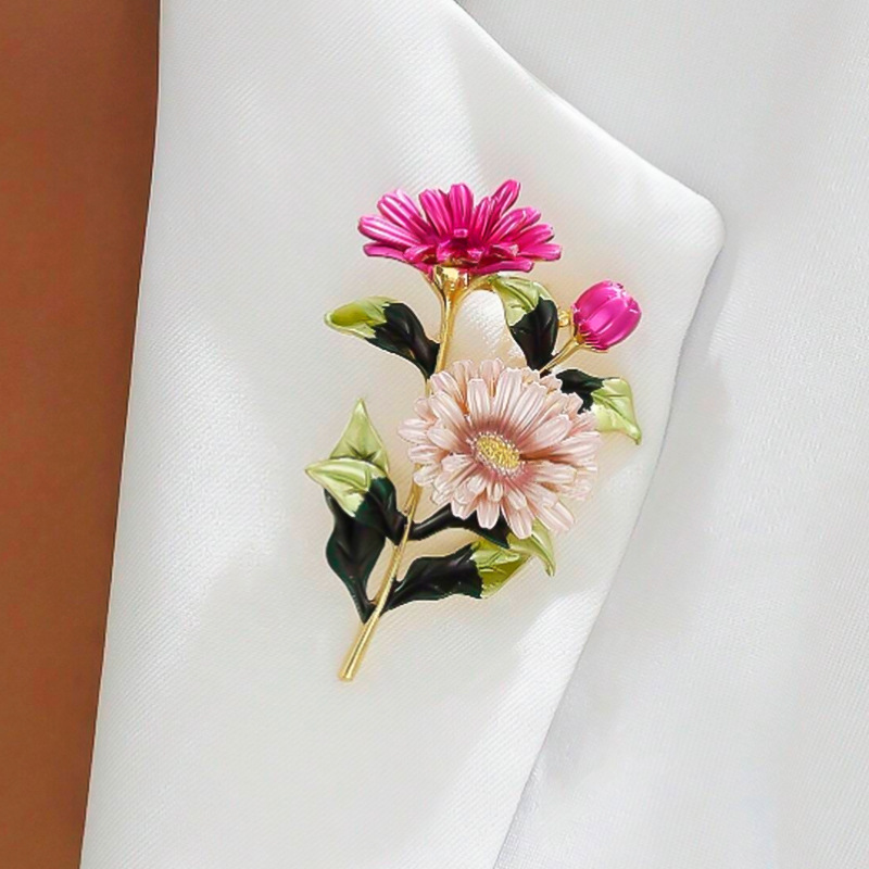 국경 목가적 인 스타일 손으로 그린 ​​유행 꽃 브로치 - Embroidery Knot 리뷰 및 가격