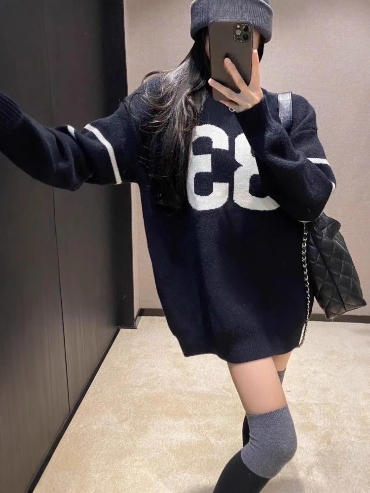 Y2K 빈티지 니트 스웨터 여성 2025, 그로즈드 하 - Embroidery A 리뷰 및 가격