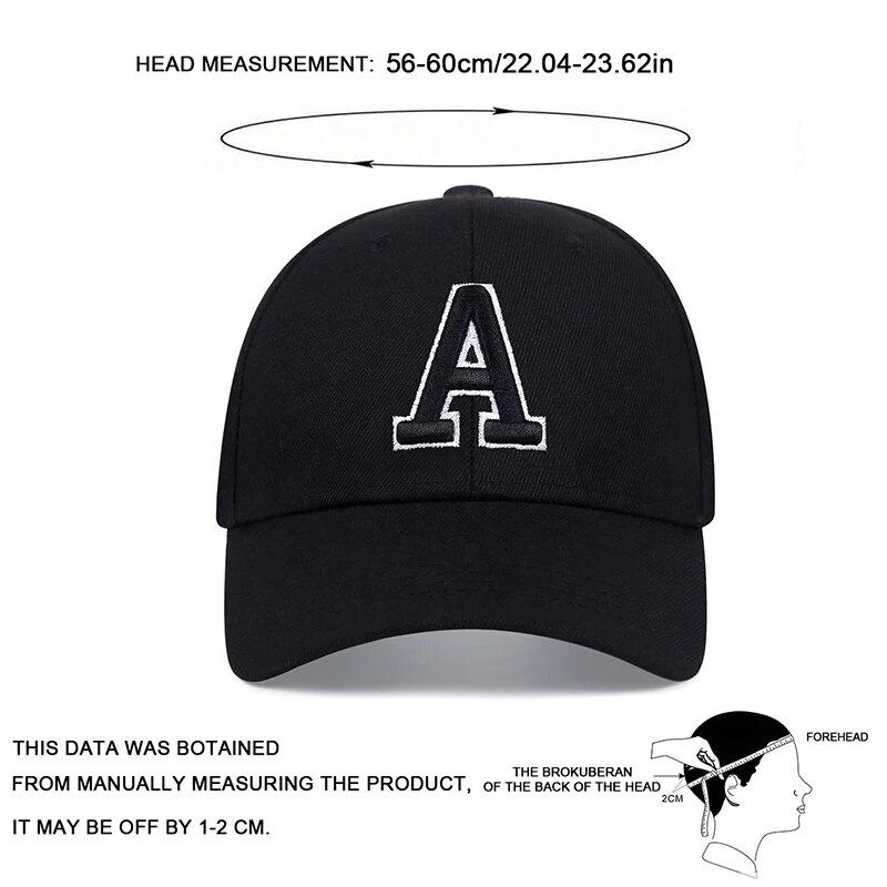 유니섹스 A 레터 사이드 자수 야구 모자 봄 가을 야외 - Embroidery Cap 리뷰 및 가격