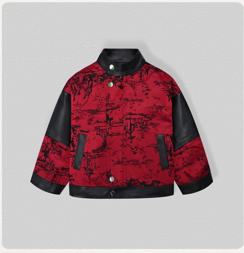 신사풍 아동 자수 모터사이클 PU 가죽 재킷 소년 방수 - Embroidery Jacket 리뷰 및 가격