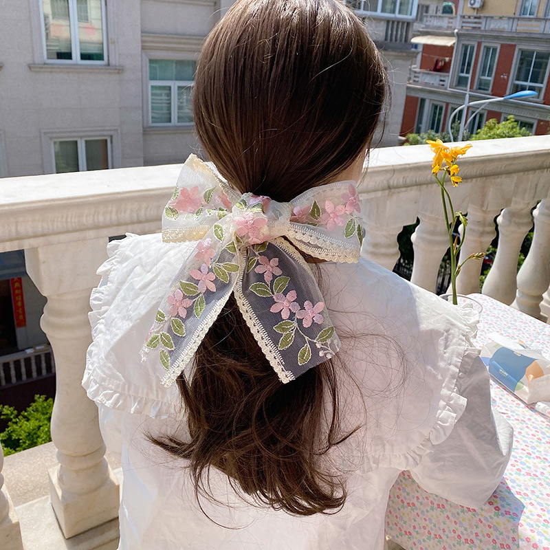 1 야드 레이스 자수 꽃 리본 DIY 9cm 활 머리띠 - Embroidery Ribbon 리뷰 및 가격