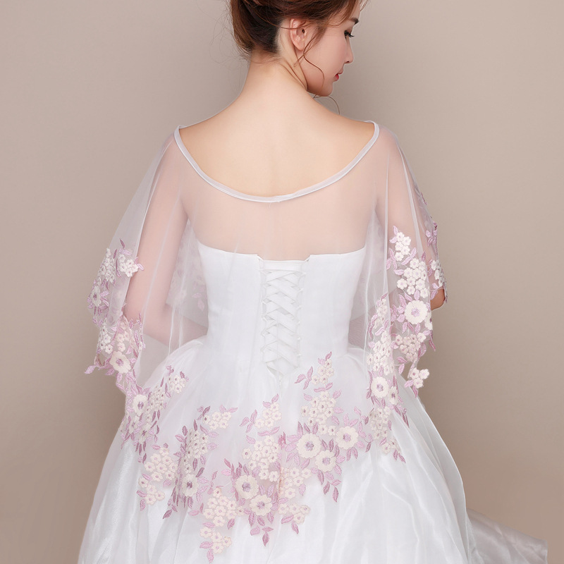 섹시한 백인 여성 볼레로 레이스 메쉬 여름 신부 목도리 - Embroidery Jacket 리뷰 및 가격